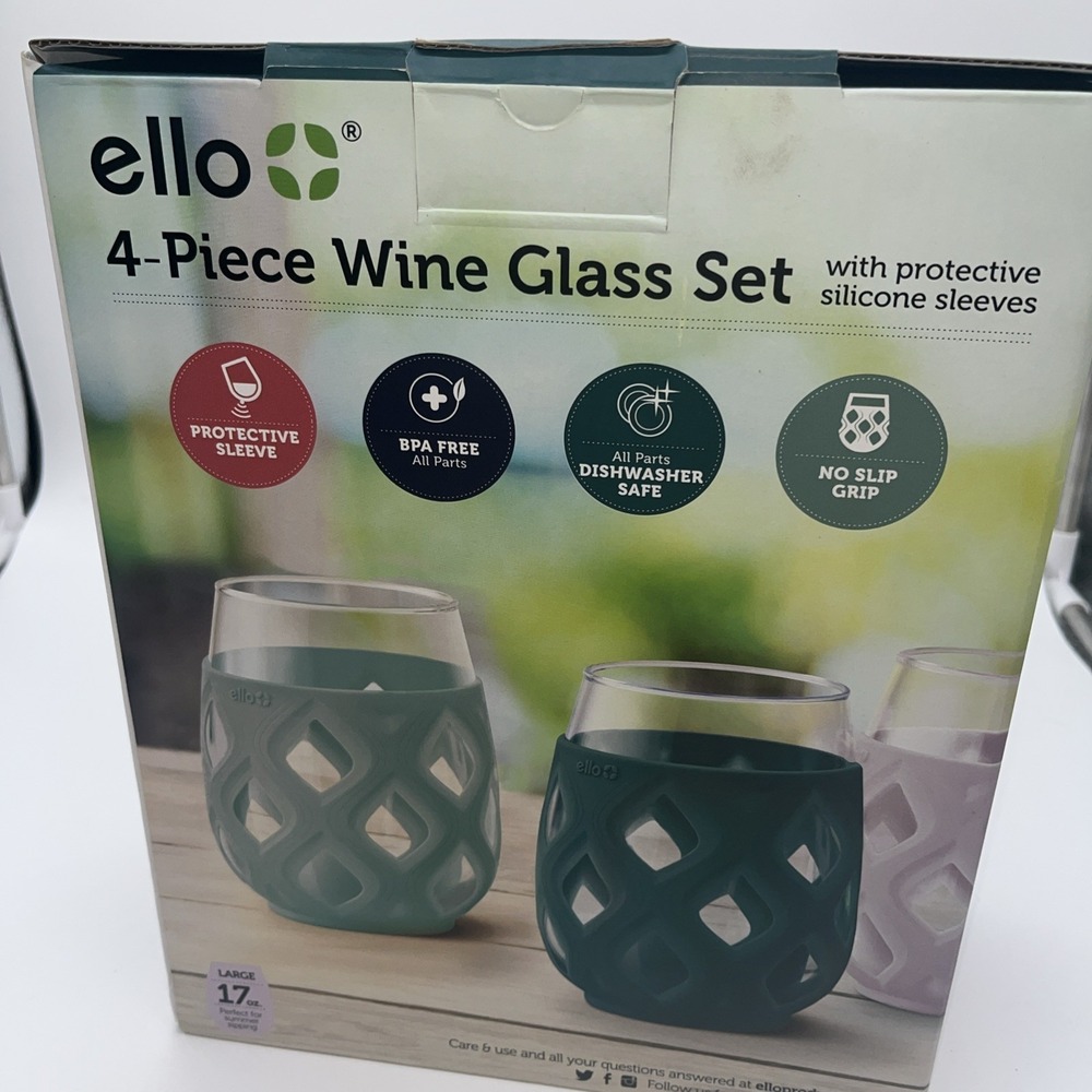 Ello Stemless Wine Glass Set 4 Glasses 17 Oz - Picture 9 of 15